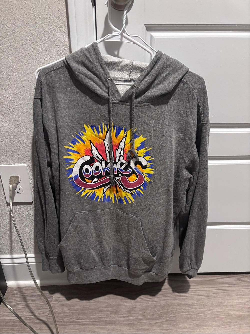 Cookies Gray Zip-Up Hoodie with Colorful Logo